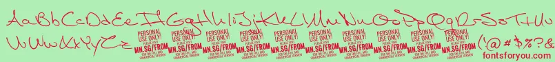 FromskylerPersonalUse Font – Red Fonts on Green Background