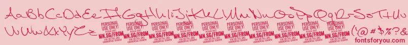 FromskylerPersonalUse Font – Red Fonts on Pink Background