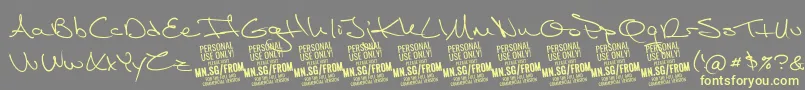 FromskylerPersonalUse Font – Yellow Fonts on Gray Background