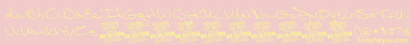 FromskylerPersonalUse Font – Yellow Fonts on Pink Background