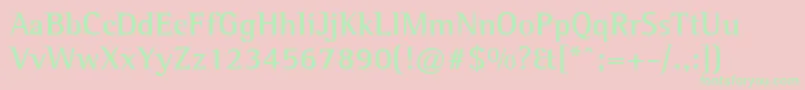 Fonte AgfarotissemiserifBold – fontes verdes em um fundo rosa