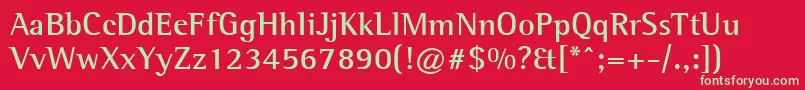 フォントAgfarotissemiserifBold – 赤い背景に緑の文字