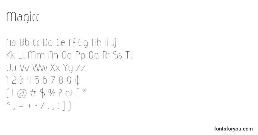 Шрифт Magicc – алфавит, цифры, специальные символы