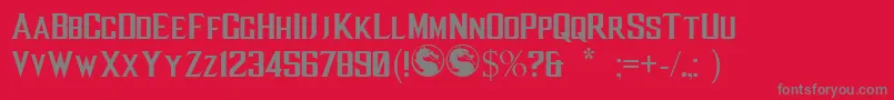 Fonte MkxTitle – fontes cinzas em um fundo vermelho