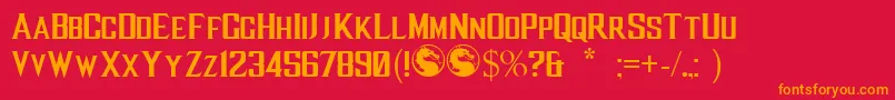 MkxTitle Font – Orange Fonts on Red Background