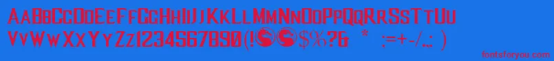 MkxTitle Font – Red Fonts on Blue Background