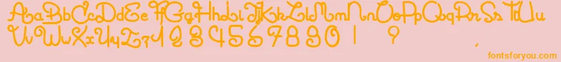 Coccinelle Font – Orange Fonts on Pink Background