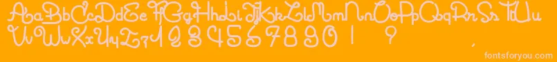 Coccinelle Font – Pink Fonts on Orange Background