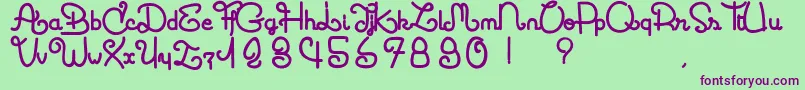 Coccinelle Font – Purple Fonts on Green Background