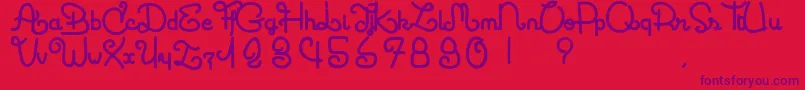 Coccinelle Font – Purple Fonts on Red Background