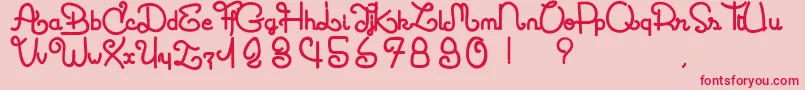 フォントCoccinelle – ピンクの背景に赤い文字