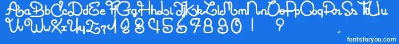 フォントCoccinelle – 青い背景に白い文字