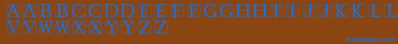 Typographerdisplay Font – Blue Fonts on Brown Background