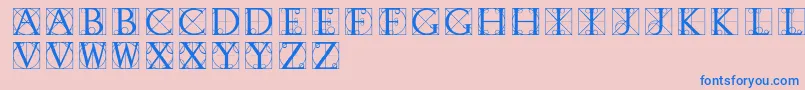 Typographerdisplay-Schriftart – Blaue Schriften auf rosa Hintergrund