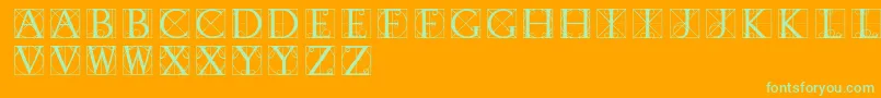 Czcionka Typographerdisplay – zielone czcionki na pomarańczowym tle