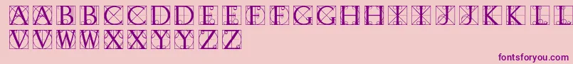 Typographerdisplay-Schriftart – Violette Schriften auf rosa Hintergrund