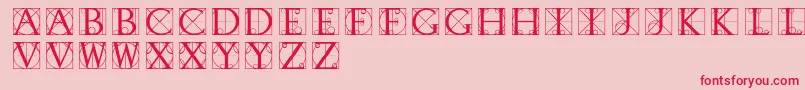 Typographerdisplay-Schriftart – Rote Schriften auf rosa Hintergrund