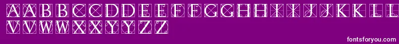 Fonte Typographerdisplay – fontes brancas em um fundo violeta