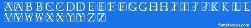 Fonte Typographerdisplay – fontes amarelas em um fundo azul