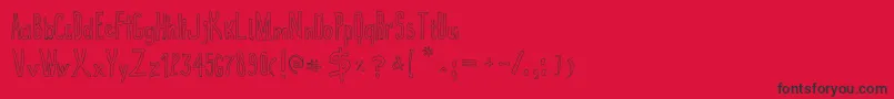 True2dOutline Font – Black Fonts on Red Background
