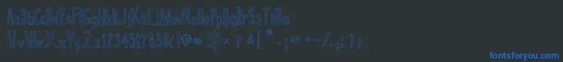 True2dOutline Font – Blue Fonts on Black Background