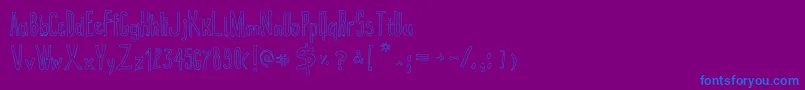 True2dOutline Font – Blue Fonts on Purple Background