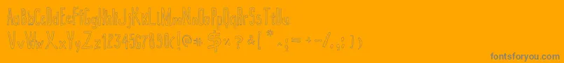 True2dOutline-Schriftart – Graue Schriften auf orangefarbenem Hintergrund