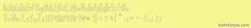 True2dOutline Font – Gray Fonts on Yellow Background