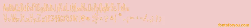 True2dOutline Font – Orange Fonts on Pink Background