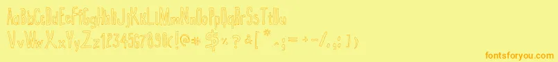True2dOutline Font – Orange Fonts on Yellow Background