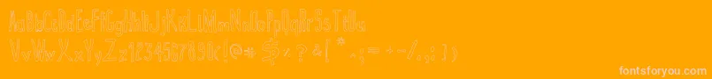 True2dOutline-Schriftart – Rosa Schriften auf orangefarbenem Hintergrund