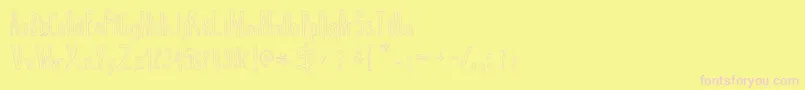 True2dOutline Font – Pink Fonts on Yellow Background