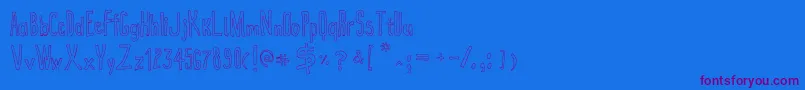 True2dOutline Font – Purple Fonts on Blue Background