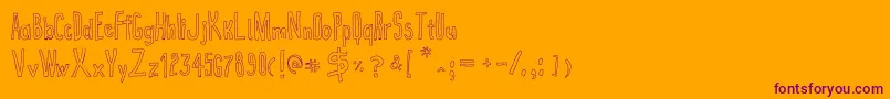 True2dOutline Font – Purple Fonts on Orange Background