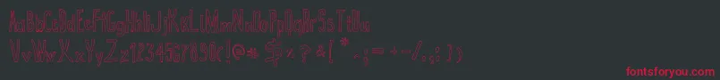 True2dOutline Font – Red Fonts on Black Background