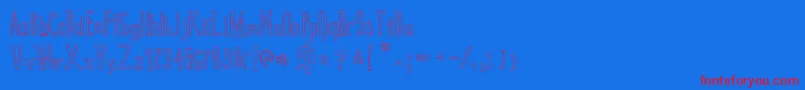 True2dOutline Font – Red Fonts on Blue Background