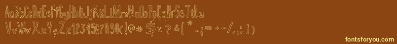True2dOutline Font – Yellow Fonts on Brown Background