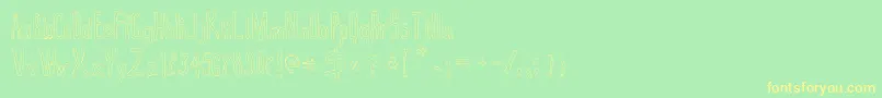 True2dOutline Font – Yellow Fonts on Green Background