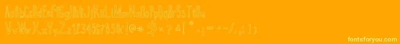 True2dOutline Font – Yellow Fonts on Orange Background