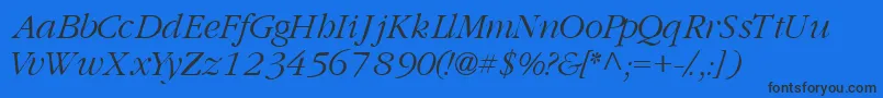 GaramondlightsskItalic Font – Black Fonts on Blue Background