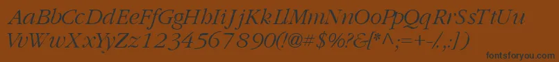 GaramondlightsskItalic Font – Black Fonts on Brown Background