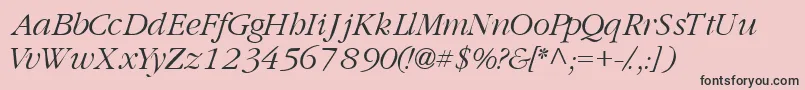 GaramondlightsskItalic Font – Black Fonts on Pink Background