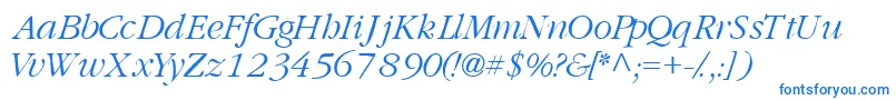 GaramondlightsskItalic-fontti – siniset fontit valkoisella taustalla