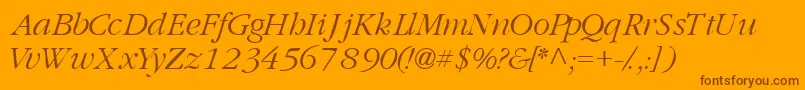 GaramondlightsskItalic Font – Brown Fonts on Orange Background