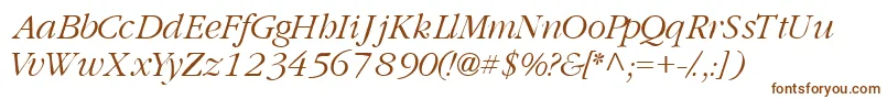 GaramondlightsskItalic Font – Brown Fonts on White Background