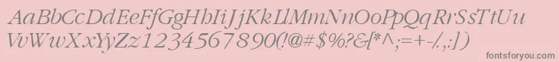 GaramondlightsskItalic Font – Gray Fonts on Pink Background