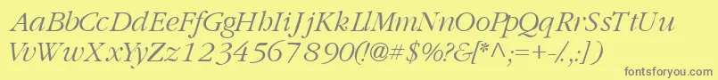 Шрифт GaramondlightsskItalic – серые шрифты на жёлтом фоне
