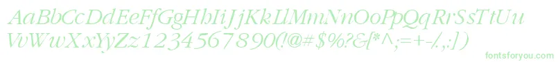 GaramondlightsskItalic Font – Green Fonts on White Background