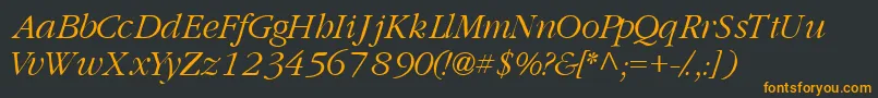 Шрифт GaramondlightsskItalic – оранжевые шрифты на чёрном фоне