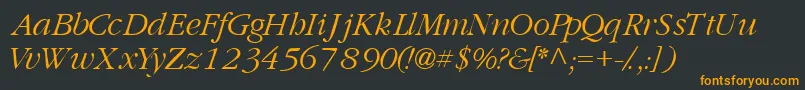 GaramondlightsskItalic Font – Orange Fonts on Black Background